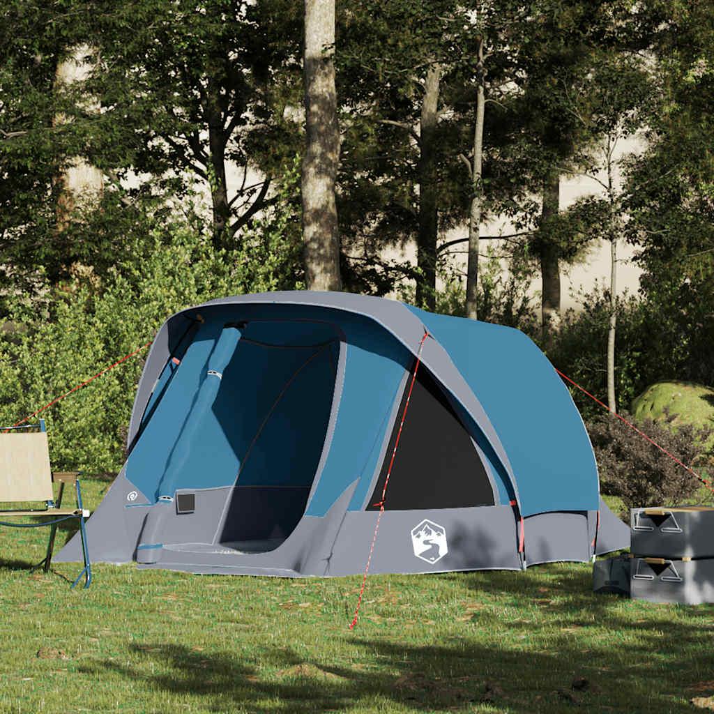 4-personers campingtelt vandafvisende blå