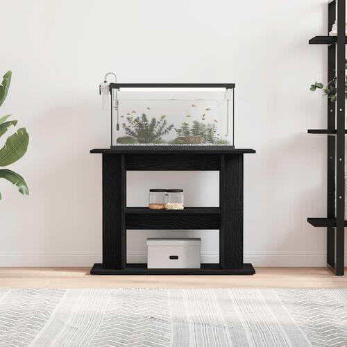 Akvariebord 80x35x60 cm konstrueret træ sort egetræsfarve