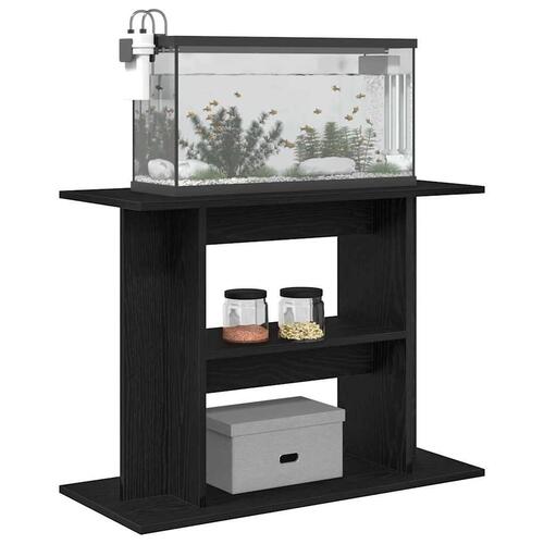 Akvariebord 80x35x60 cm konstrueret træ sort egetræsfarve