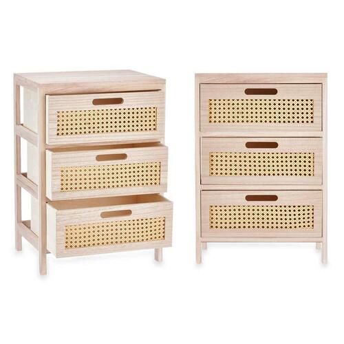 Kommode GiftDecor Rattan Natur 40 x 58 x 29 cm 2 skuffer