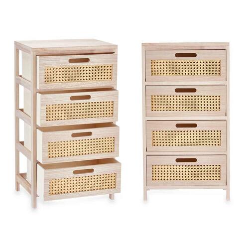 Kommode GiftDecor Rattan Natur 40 x 73 x 29 cm 4 skuffer