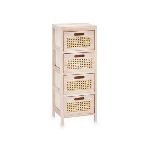 Kommode GiftDecor Rattan Natur 27 x 73 x 25 cm 4 skuffer