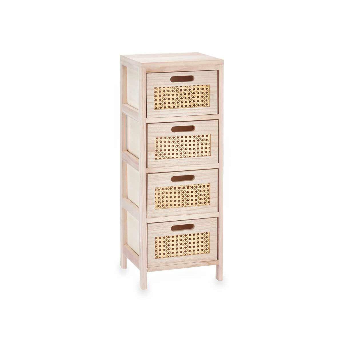 Kommode GiftDecor Rattan Natur 27 x 73 x 25 cm 4 skuffer