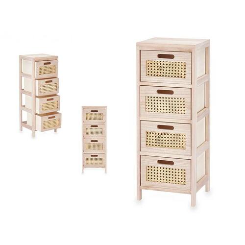 Kommode GiftDecor Rattan Natur 27 x 73 x 25 cm 4 skuffer
