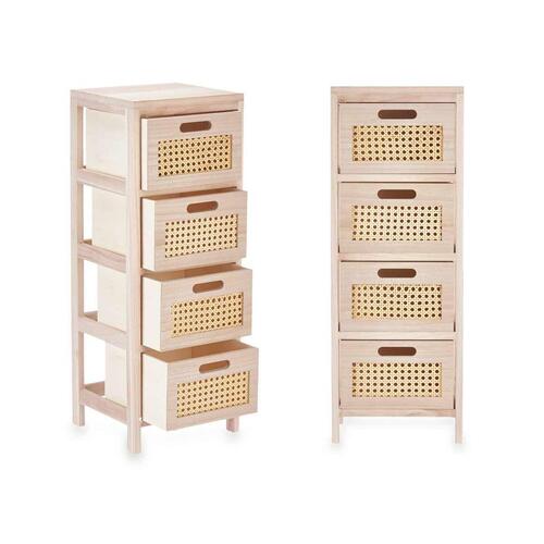 Kommode GiftDecor Rattan Natur 27 x 73 x 25 cm 4 skuffer
