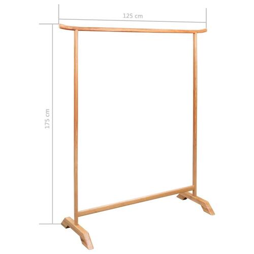 Tøjstativ 125 x 175 cm massivt egetræ