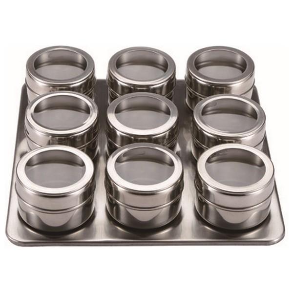 Sæt med magnetiske krydderistativer Masterpro Q2475 50 g (10 enheder) 23 x 23 x 5 cm (10 stk)