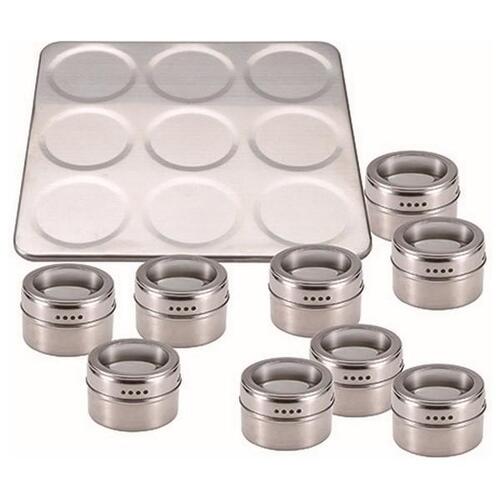 Sæt med magnetiske krydderistativer Masterpro Q2475 50 g (10 enheder) 23 x 23 x 5 cm (10 stk)