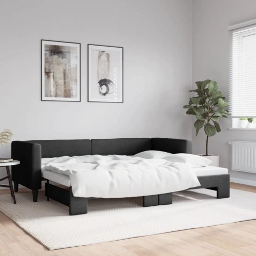 Dagseng med udtræk 80 x 200 cm - sort