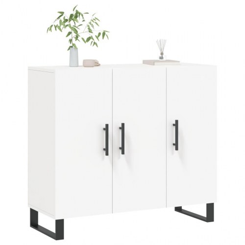 Skænk/skab 90 × 34 × 80 cm i hvidt konstrueret træ