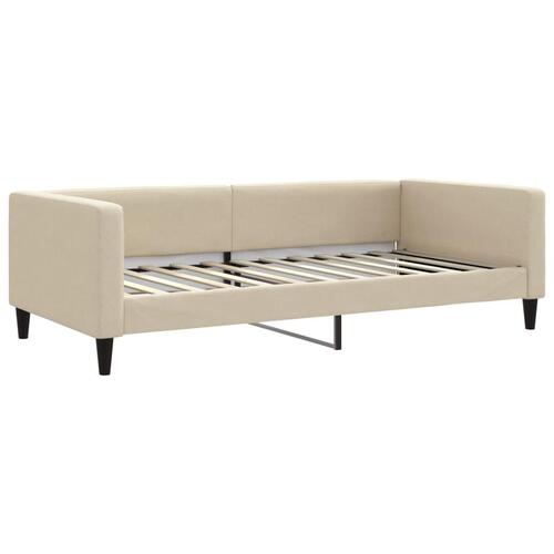 Daybed med madras 100x200 cm stof cremefarvet