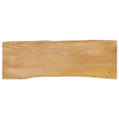 Bordplade i massivt mangotræ med naturlig kant - 110 x 40 x 2,5 cm