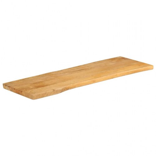 Bordplade i massivt mangotræ med naturlig kant - 110 x 40 x 2,5 cm