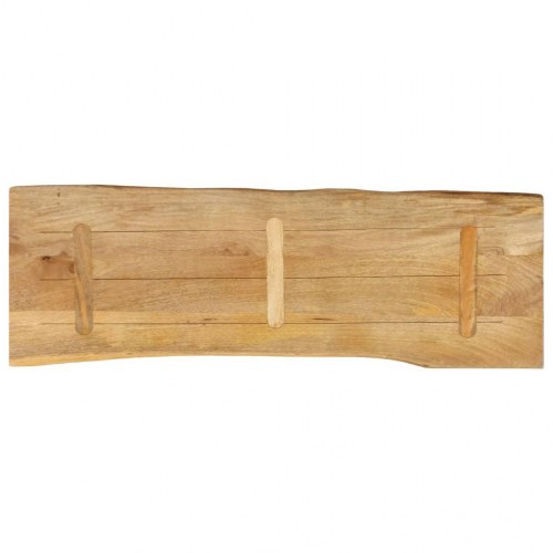 Bordplade i massivt mangotræ med naturlig kant - 110 x 40 x 2,5 cm