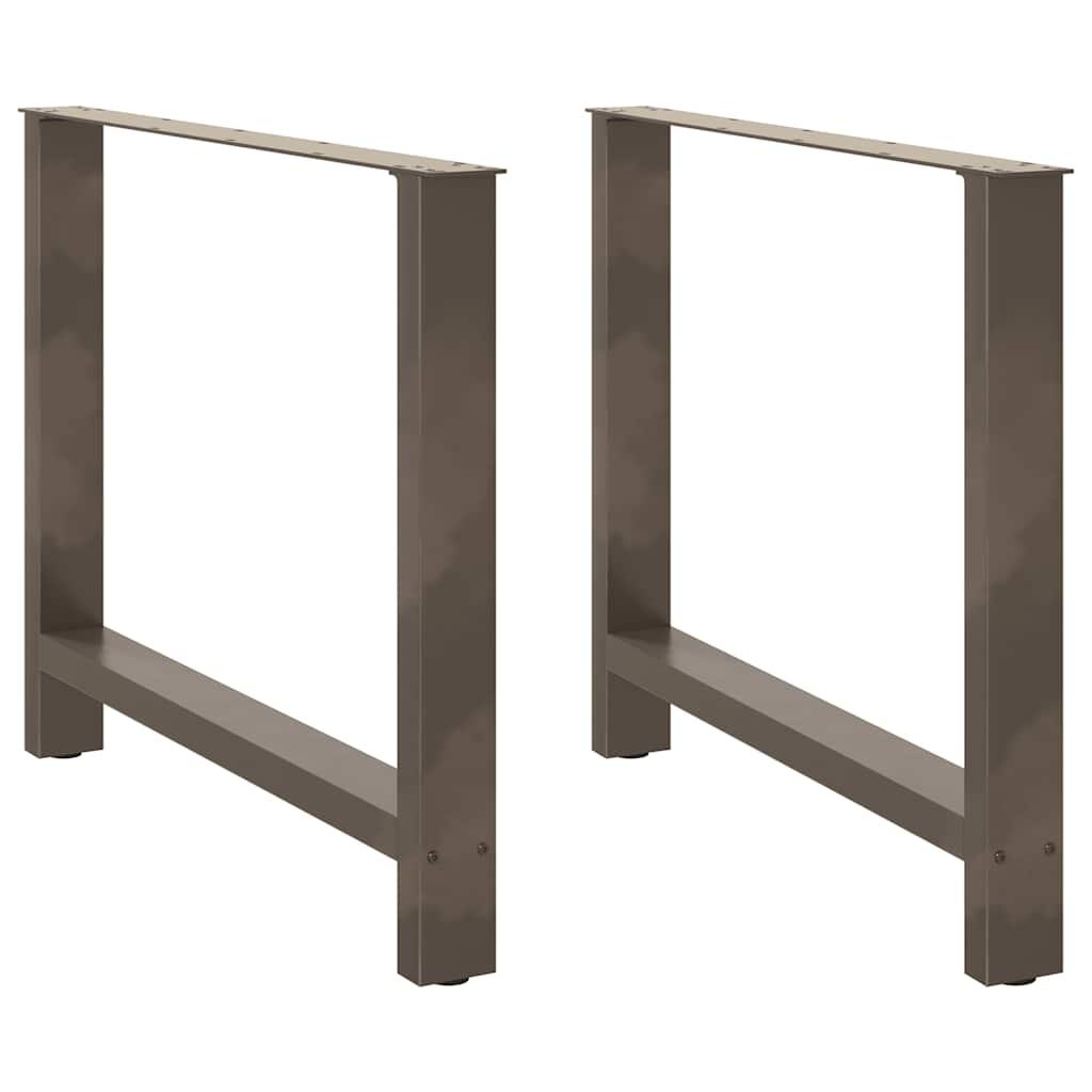 Spisebordsben naturstål 2 stk. 100x(72-73) cm stål
