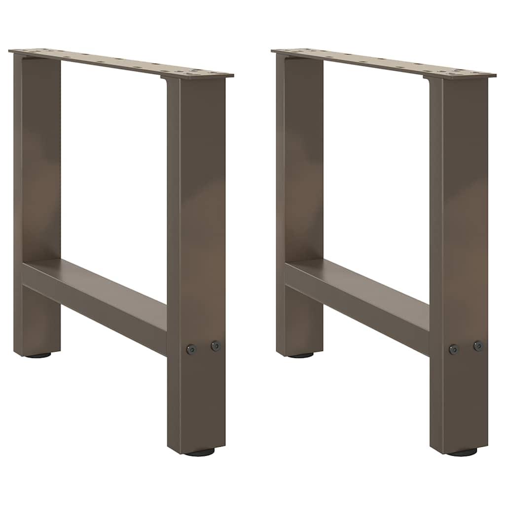 Sofabordsben naturstål 2 stk. 60x(42-43) cm stål