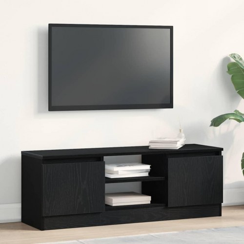 Tv-bord 102x30x36 cm i konstrueret træ - sort egetræsfarve