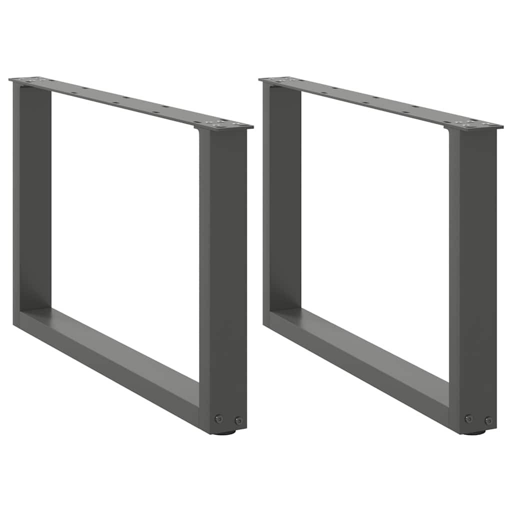 Sofabordben U-Formet Stål Antracitgrå - 2 / 60 x (42-43) cm