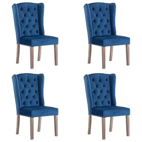 Spisebordsstole 4 stk. velour blå