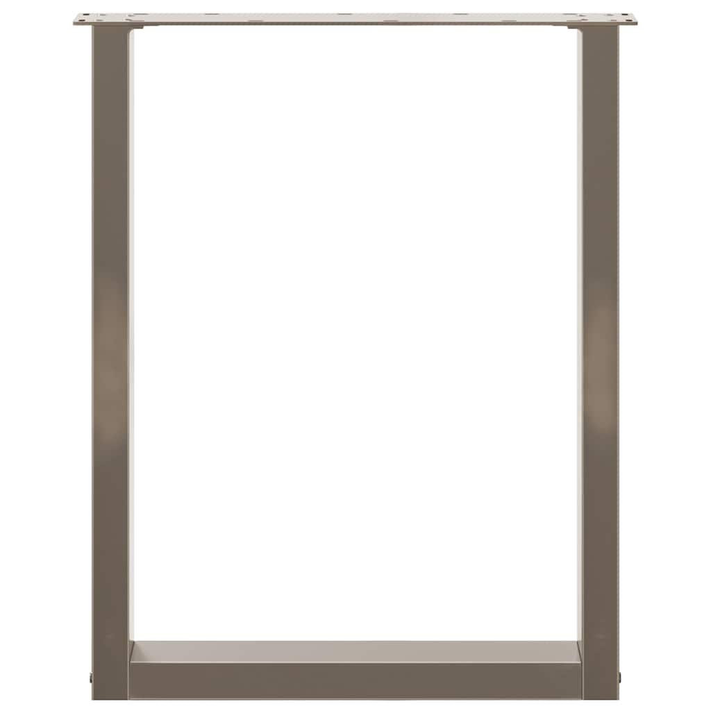 Spisebordsben U-formet 2 stk. naturstål 60x(72-73) cm stål
