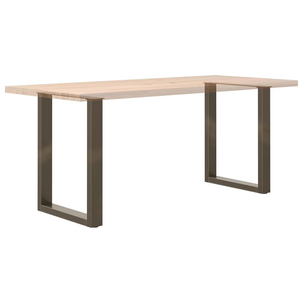 Spisebordsben U-formet 2 stk. naturstål 60x(72-73) cm stål