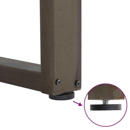 Spisebordsben U-formet 2 stk. naturstål 60x(72-73) cm stål