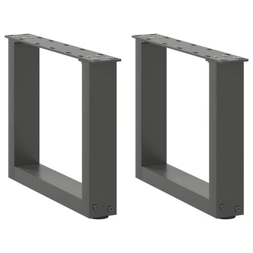 Sofabordben U-formet 2 stk. 40x(30-31) cm stål antracitgrå