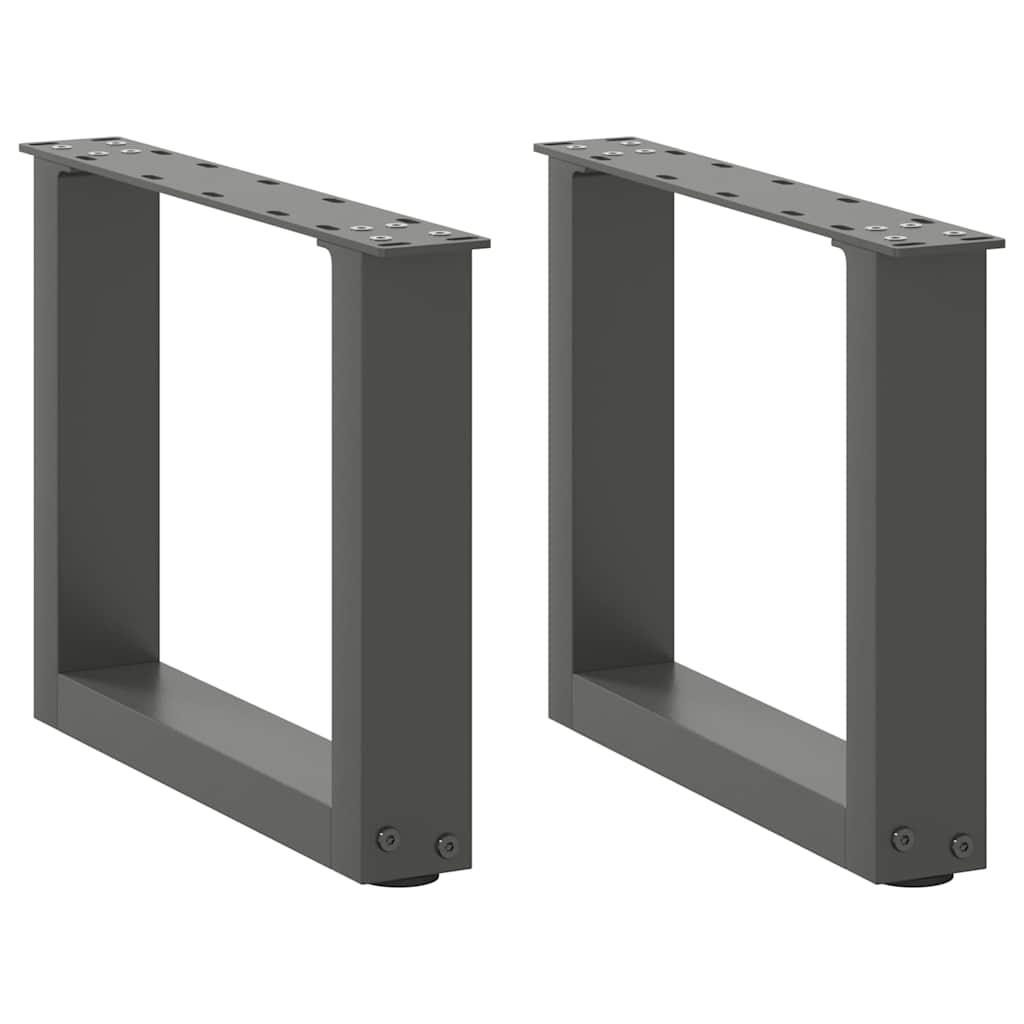 Sofabordben U-formet 2 stk. 40x(30-31) cm stål antracitgrå