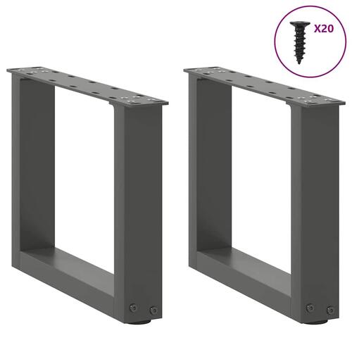 Sofabordben U-formet 2 stk. 40x(30-31) cm stål antracitgrå