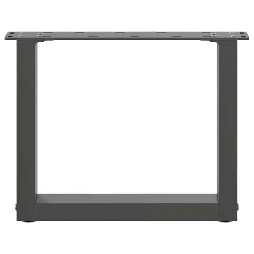 Sofabordben U-formet 2 stk. 40x(30-31) cm stål antracitgrå