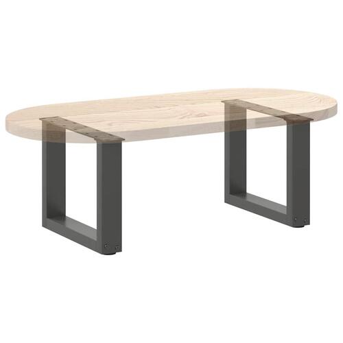 Sofabordben U-formet 2 stk. 40x(30-31) cm stål antracitgrå