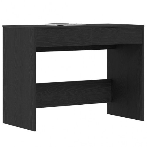 Skrivebord med 2 skuffer - 101×50×76,5 cm, konstrueret træ i sort egetræsfarve