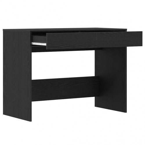 Skrivebord med 2 skuffer - 101×50×76,5 cm, konstrueret træ i sort egetræsfarve