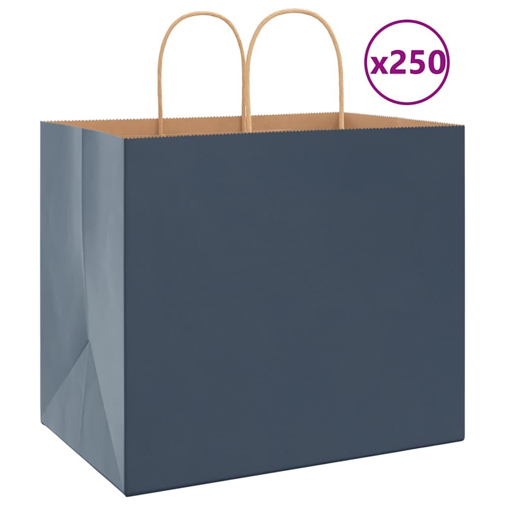 Papirposer 250 stk. med håndtag 32x22x28 cm blå billede