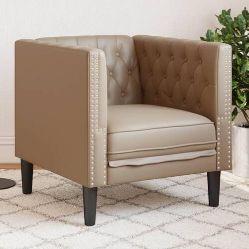 Chesterfield-sofastol kunstlæder cappuccinofarvet