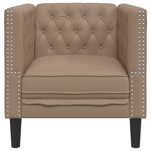 Chesterfield-sofastol kunstlæder cappuccinofarvet