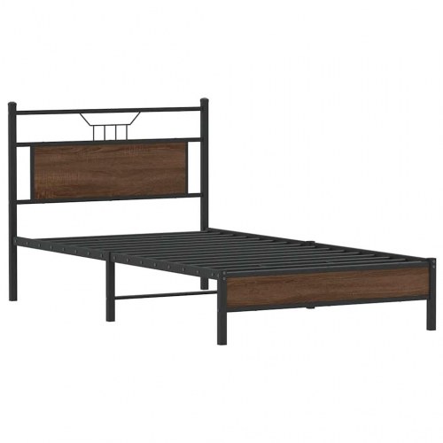 Sengeramme 100 x 190 cm uden madras - brun egetræ