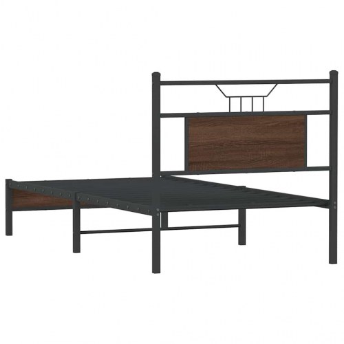 Sengeramme 90 x 190 cm med sengegavl - brun egetræ
