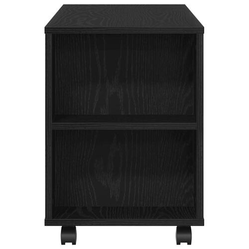 Tv-bord med hjul 102x34,5x43 cm konstrueret træ sort egetræ