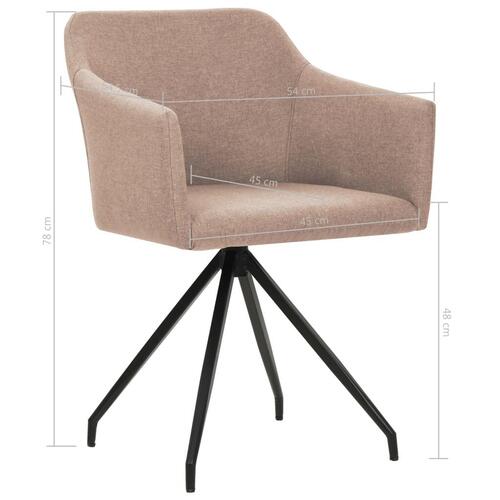 Drejelige spisebordsstole 2 stk. stof gråbrun