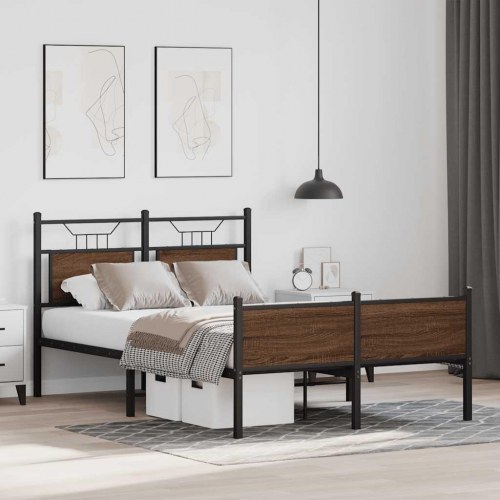 Sengeramme 120 x 200 cm uden madras - brun egetræ