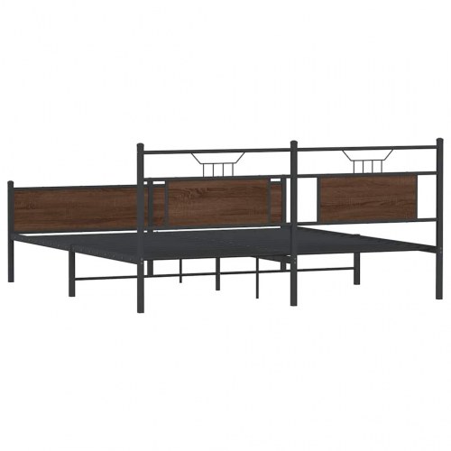 Sengeramme 180 x 200 cm med lamelbund - brun egetræsfarve