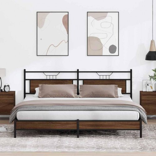 Sengeramme uden madras 193 x 203 cm - brun egetræsfarve