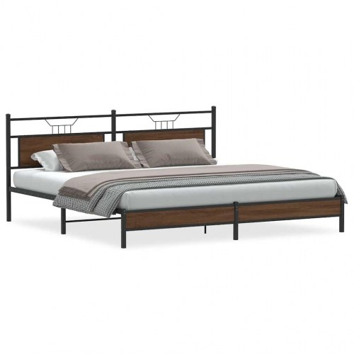 Sengeramme uden madras 193 x 203 cm - brun egetræsfarve