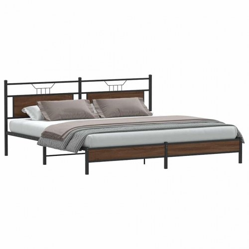 Sengeramme uden madras 193 x 203 cm - brun egetræsfarve
