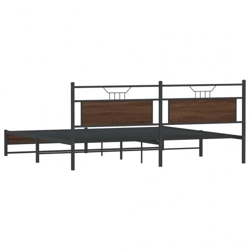 Sengeramme uden madras 200 x 200 cm - brun egetræsfarve