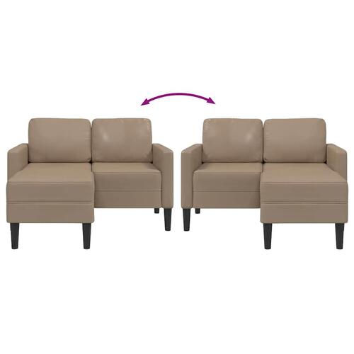 2-personers sofa med chaiselong L-formet 125 cm kunstlæder