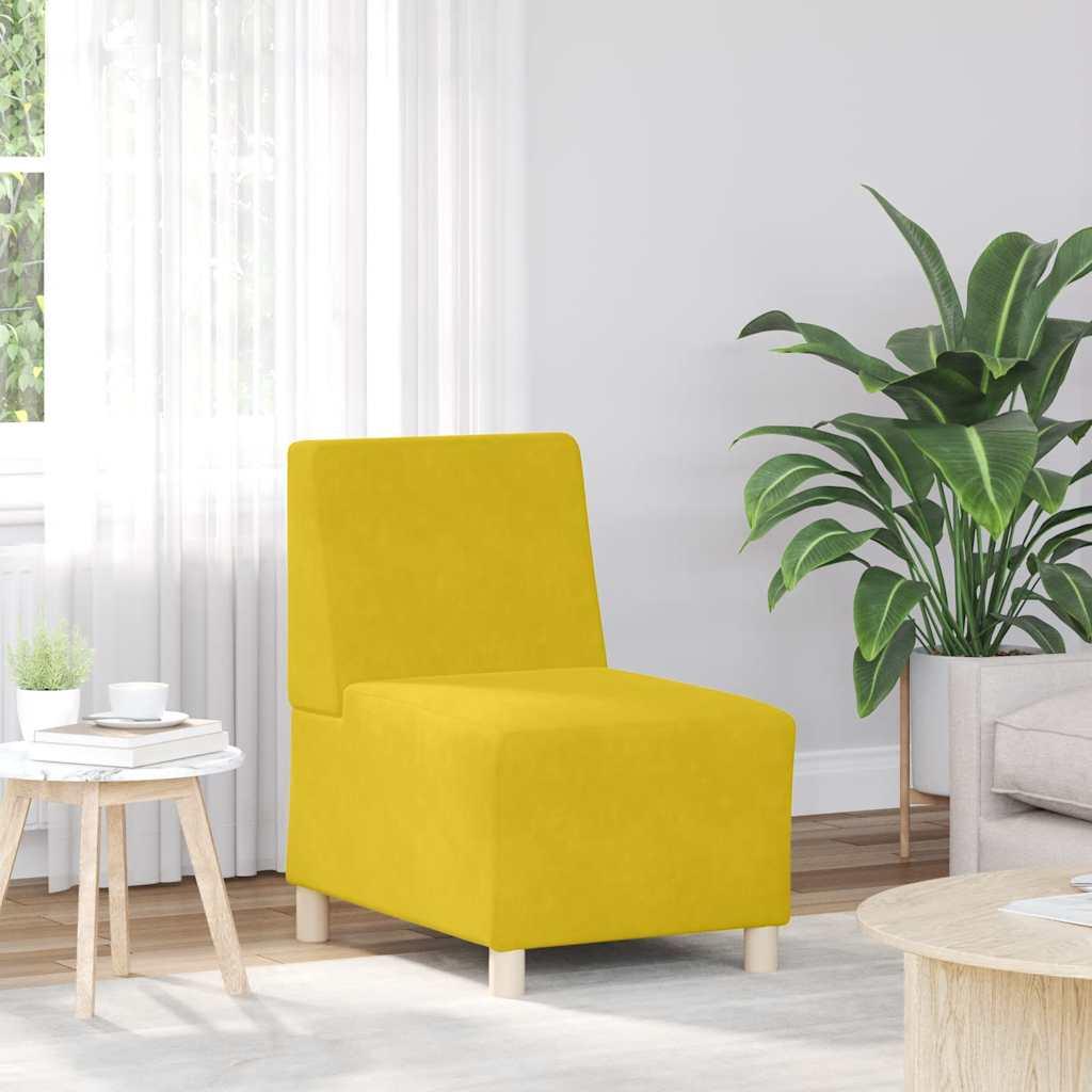 Modulær sofa uden armlæn gul 55 cm fløjl