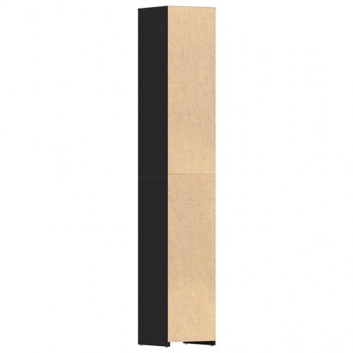 Badeværelsesskab 30 x 30 x 183,5 cm - sort-eg