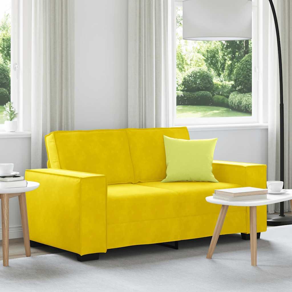 2-Personers Sofa Velour - 120 cm / Gul